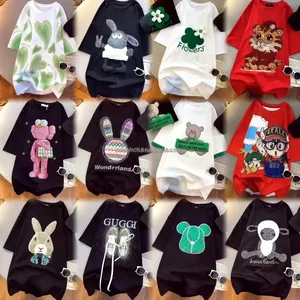 2026 Women's 100% Cotton Rhinestone T-Shirt High Quality Breathable Factory Wholesale Fashion for Teenagers Feathers Decoration