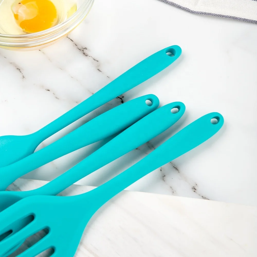 10pcs Custom Logo Child Size Small Mini Heat Resistant Silicone Kids  Children Kitchen Utensils Set with Egg Whisk and Spatula