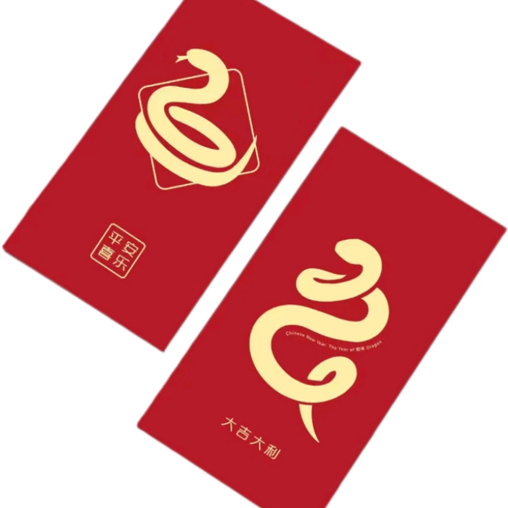Custom Gold Stamping Red Packet 2025 Red Envelopes Chinese New Year Lucky Money Hongbao Packet Angpao