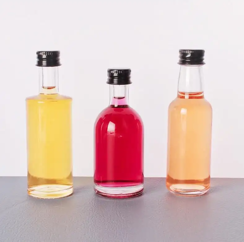 Wholesale 50ML Mini Empty Glass Ice Wine Bottle for Whiskey Liquor Vodka with Screw Top