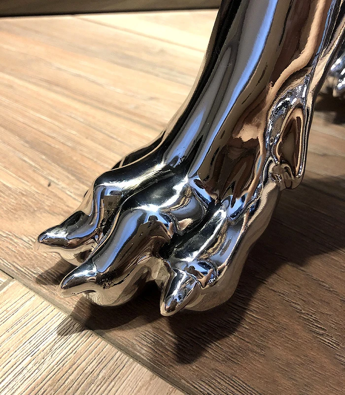 Electroplated Standing Resin Electroplating Dog Sculpture Fiberglass