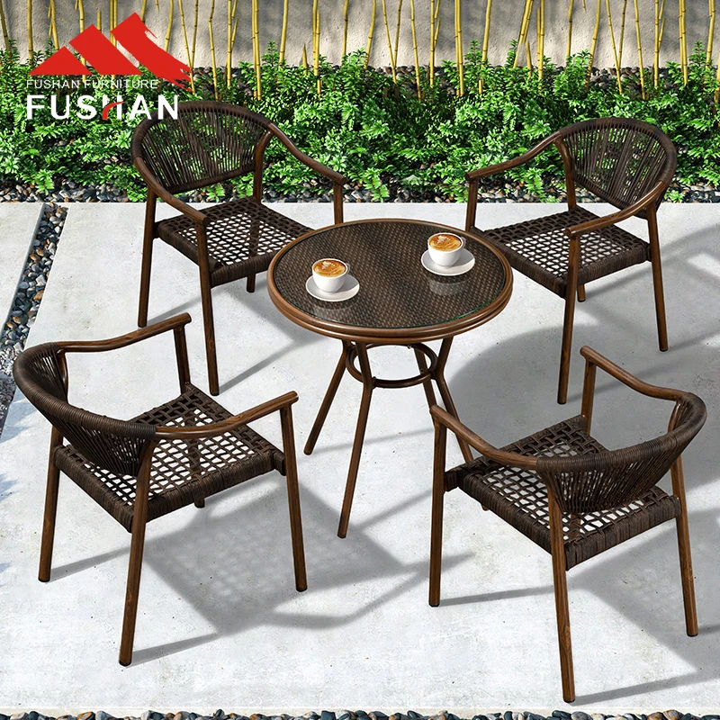 Garden Furniture Aluminium Banquet Chairs Stackable Wedding Outdoor Rattan Furniture Metal Chair Wholesale Bistro Chair