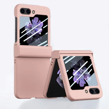 Hot selling 360 full cover matte PC with clear glass hinge folding phone case for Samsung Z Flip 6 5G case