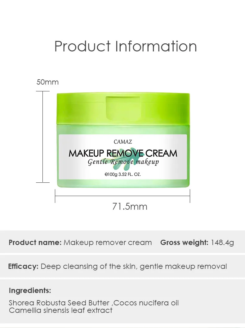 Private Label Cleansing Balm Coconut Oil Makeup Removing Cream Lotion