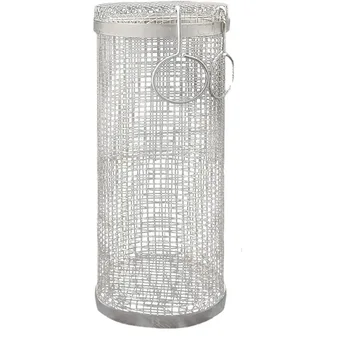 BBQ Net Tube Rolling Grilling Basket,Stainless Steel Wire Mesh Cylinder Grill Basket