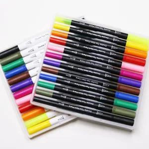 12pcs Professional Creative Cheap Paint Drawing Marker Watercolor Dual Tip Brush Pen Set