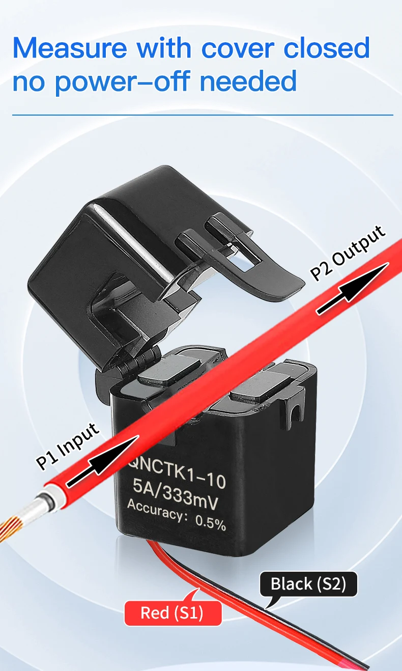 Split Core Current Transformer QNCTK1-10 1A 1V 50A 333mV 100A 0.707V 150A 5V 20A 3.33V 80A Open Type Current Sensor Clamp CT