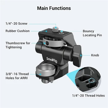 SmallRig Adjustable Camera Monitor Mount for ARRI-Style (Upgrade), 360 Degree Swivel and 180 Degree Tilt Monitor Holder detail image