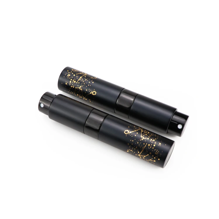 Дорожный алюминиевый многоразовый мини-флакон с распылителем, 10 мл, поворотный флакон с распылителем для парфюма для упаковки косметики