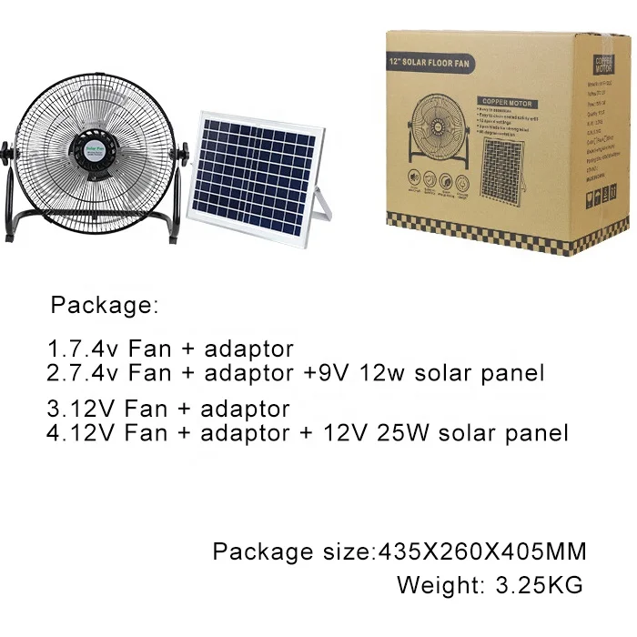 Wholesale Electric Fan Rechargeable Solar Powered Fans 12v Fan Solar Floor Energy Dc Solar Powered Outdoor