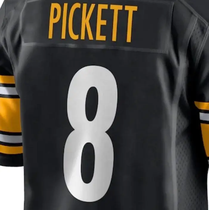 Ready To Ship Pittsburgh Kenny Pickett Black Best Quality Embroidered