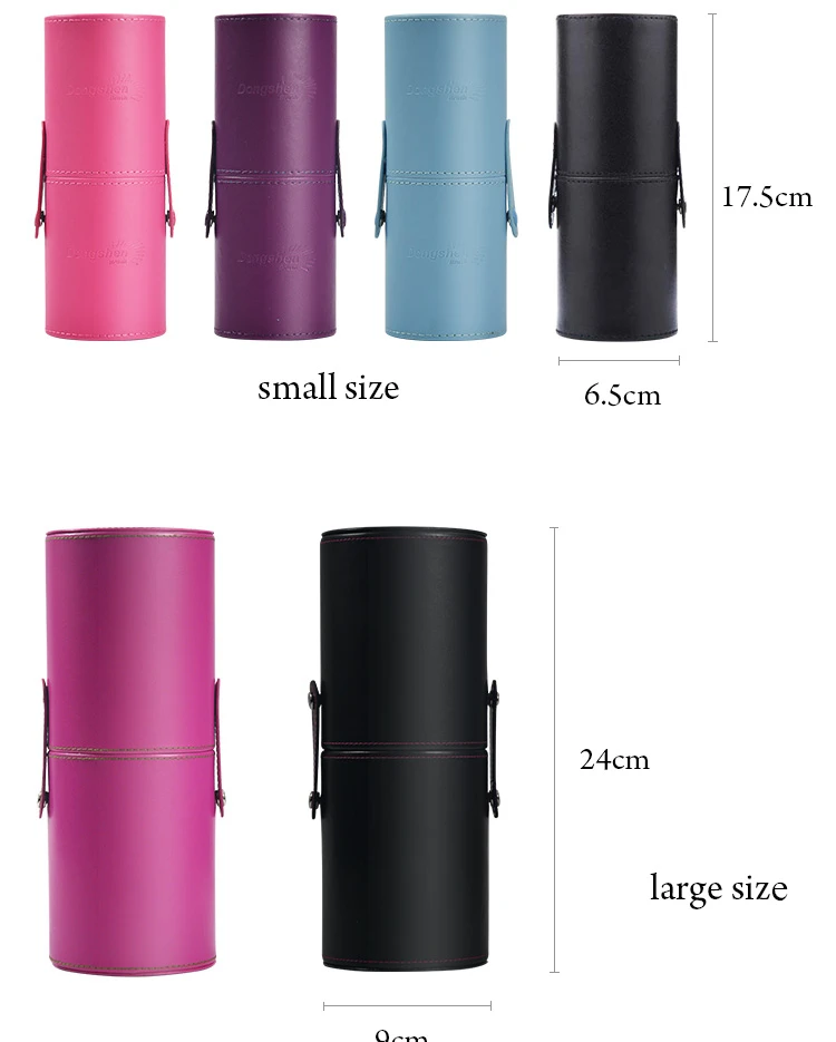 Wholesale Professional Cosmetic Makeup Brush Travel Bag Case Pack Organizer Leather Makeup Brush