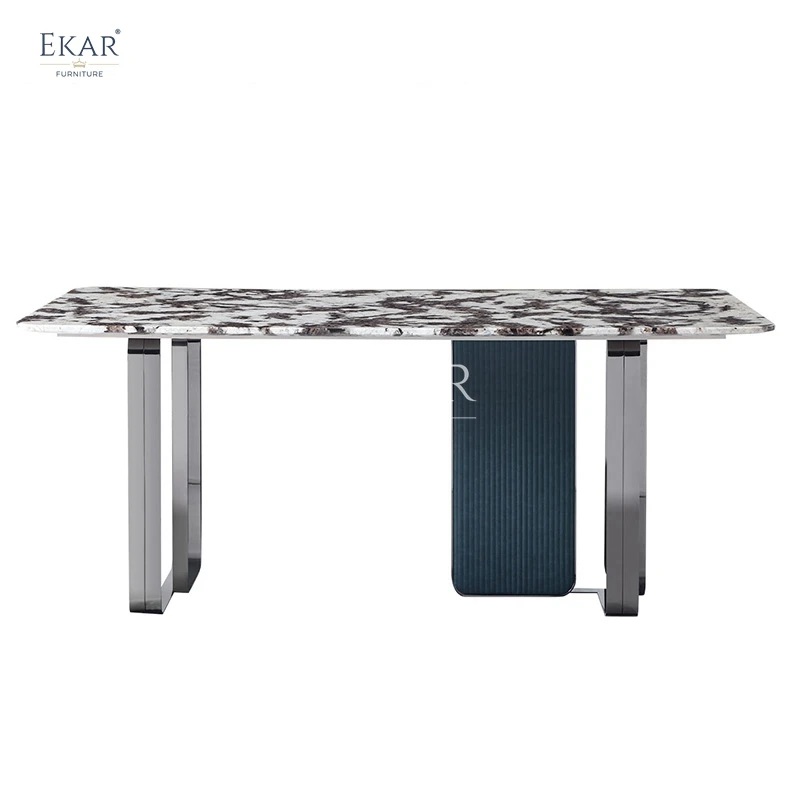 product new design modern design style imported luxury marble material long dining table-64