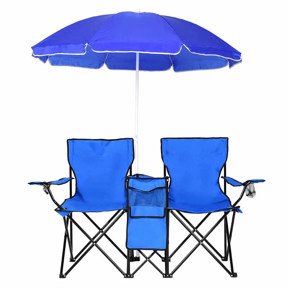 Fold Up Beach Picnic Camping Gardening Table Cooler Double Folding Chair With Umbrella Buy Fold Up Beach Picnic Camping Gardening Table Cooler Double Folding Chair With Umbrella