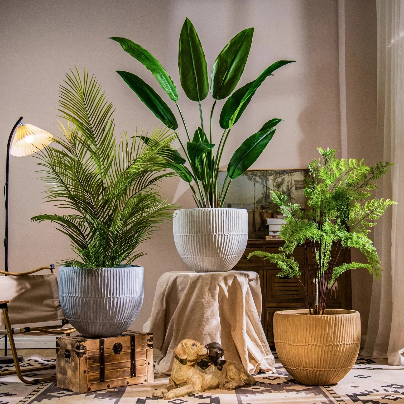 Factory Direct MgO Flower Pot Magnesium Oxide Planter Fiber Clay Lightweight Cement Decorative Indoor Outdoor OEM Manufacturer