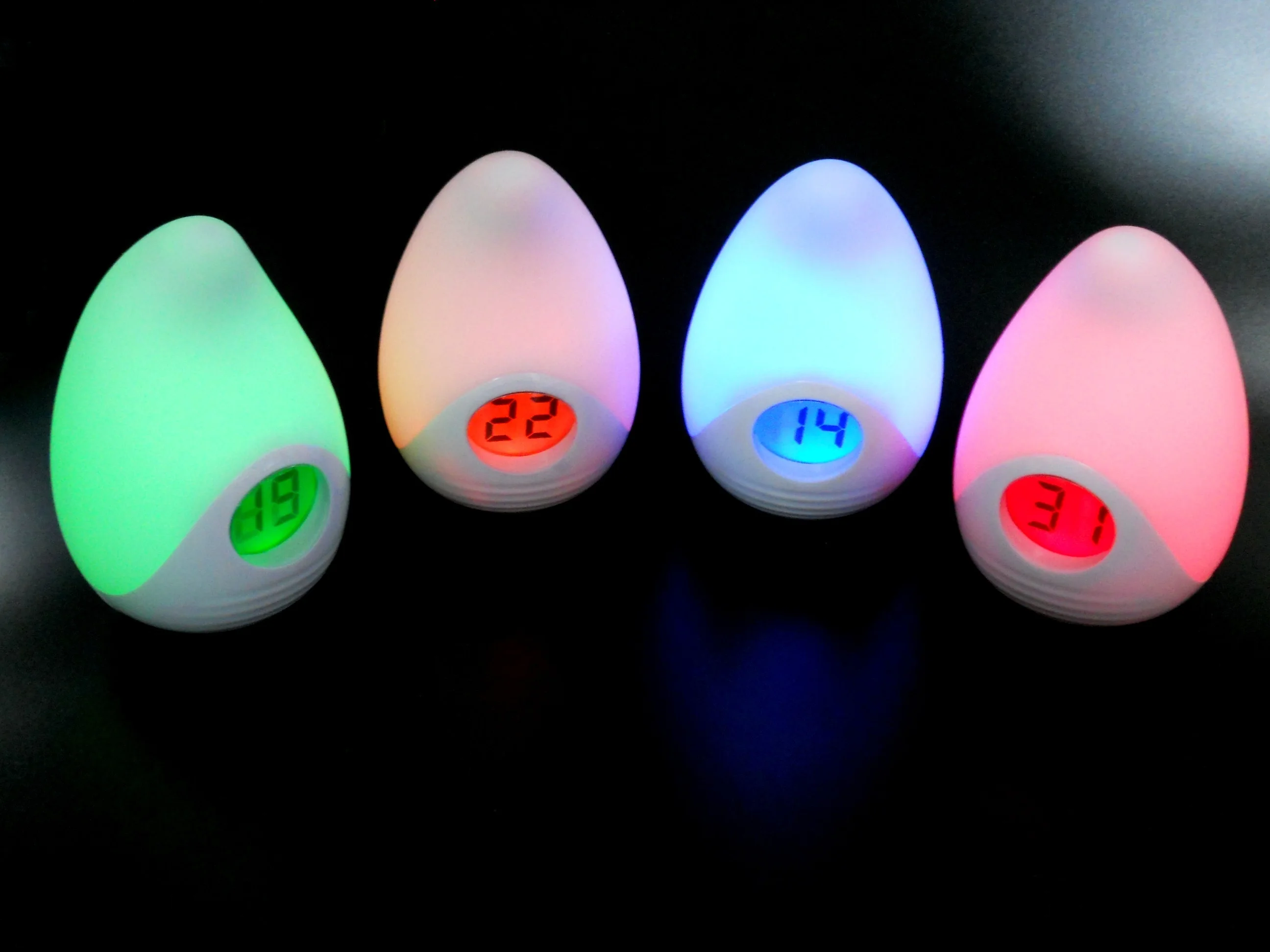 Silicone Egg Color Change Led Night Light With Thermometer,Baby Night