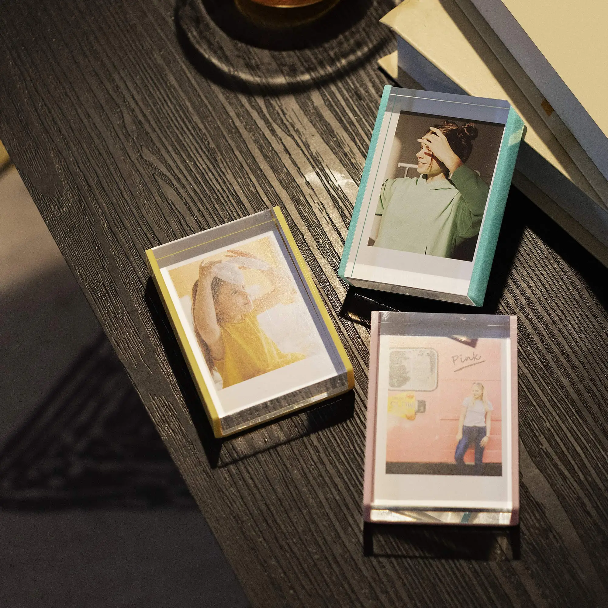 Tabletop Acrylic Frame 2X3 Inch Fujifilm Instax Mini Sliding Polaroid Frames for Desktop Tabletop, Polaroid Picture Frame