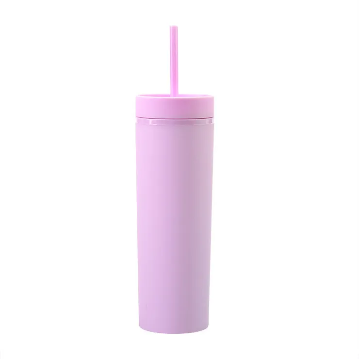 Matte Bulk Tumblers Pastel Colored Acrylic Cups with Lids and