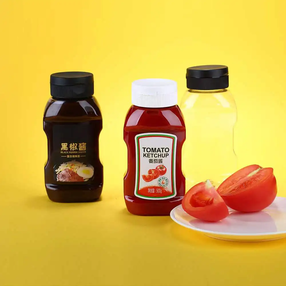 Flat Bottle Pet Plastic Bottle Tomato Sauce Squeeze Jam Bottle Buy