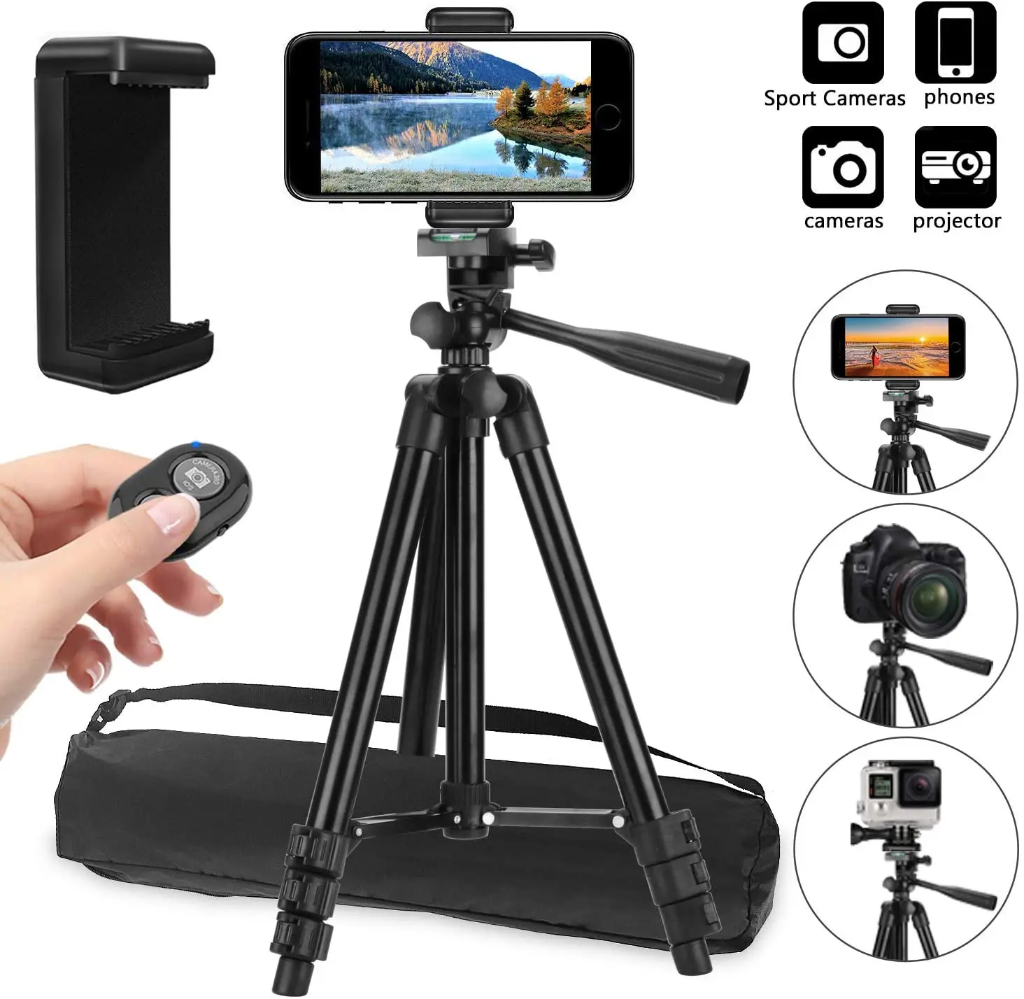 Aluminium Mobile Phone Holder K-S-Trade Smartphone Tripod/Mobile Stand/Tripod Compatible With Huawei P10 Lite