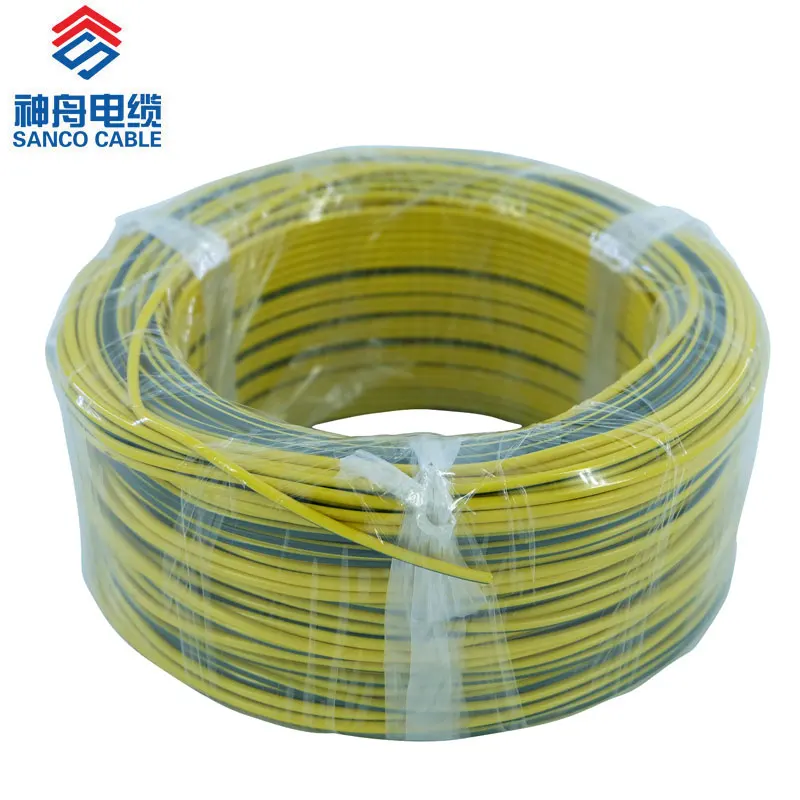 Yellow Green Grounding Cable 0.5mm2 Earth Flexible Pvc Copper Wire ...