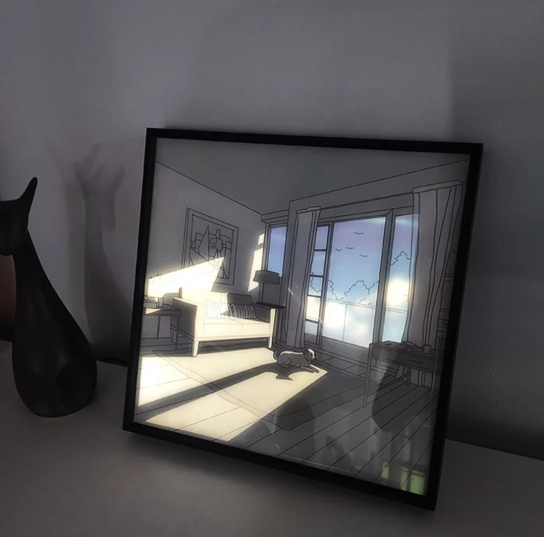 Ins Style Led Paintings And Wall Arts Living Room Decorative Led Light