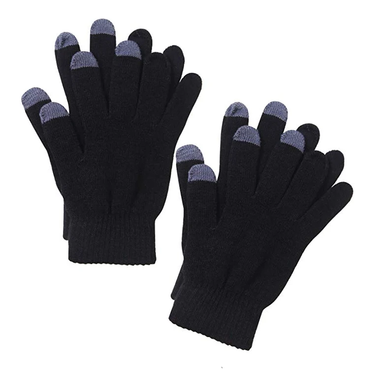 3 пальца акриловый датчик вязаный текстовый сенсорный экран Зимняя перчатка сенсорный экран для мобильного телефона