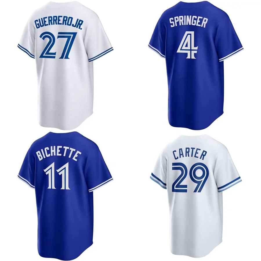 Wholesale Embroidery Blue Jays Jersey Royal Springer #4 Guerrero Jr #27 Shirts  Clothing Men Toronto Red Baseball Jerseys From m.