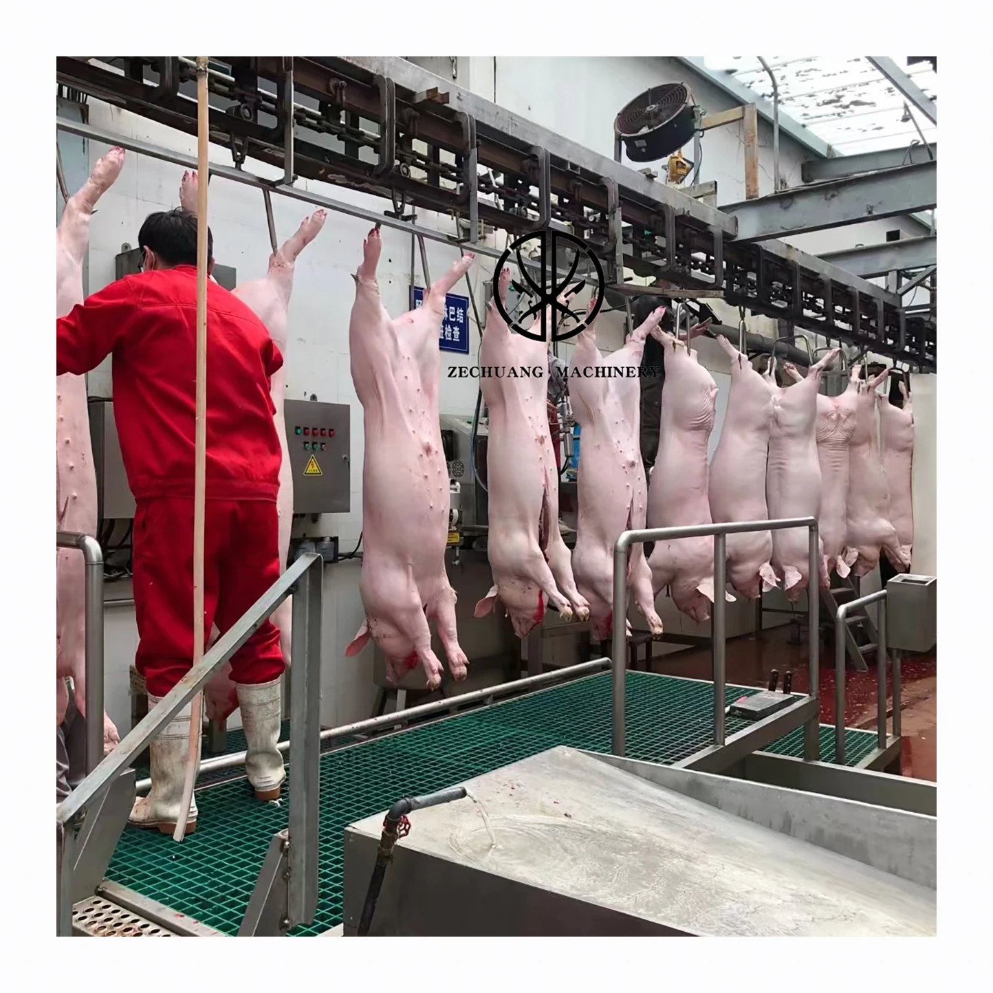 Turnkey Solution Swine Slaughtering Equipment Design Carcass Transport And Hanging Conveyor Rail For Pig Abattoir Plant