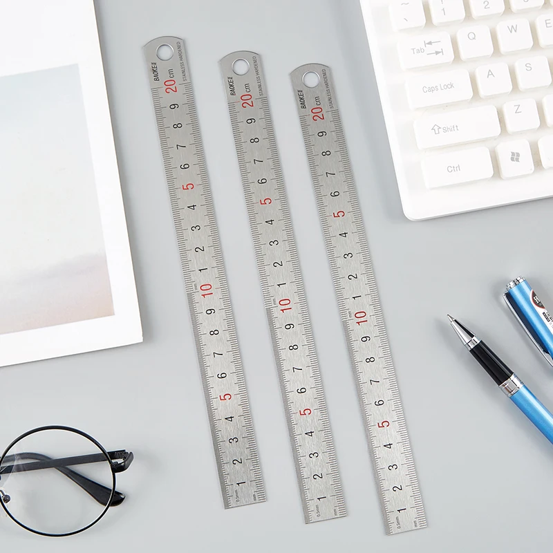 Baoke металлическая линейка с прямой лазерной гравировкой на заказ стальной шкалой многофункциональная 20 см