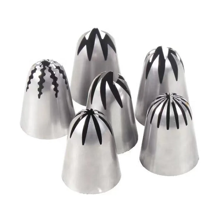 6pcs Extra Large Piping Nozzles Wanlihao 304 Stainless Steel