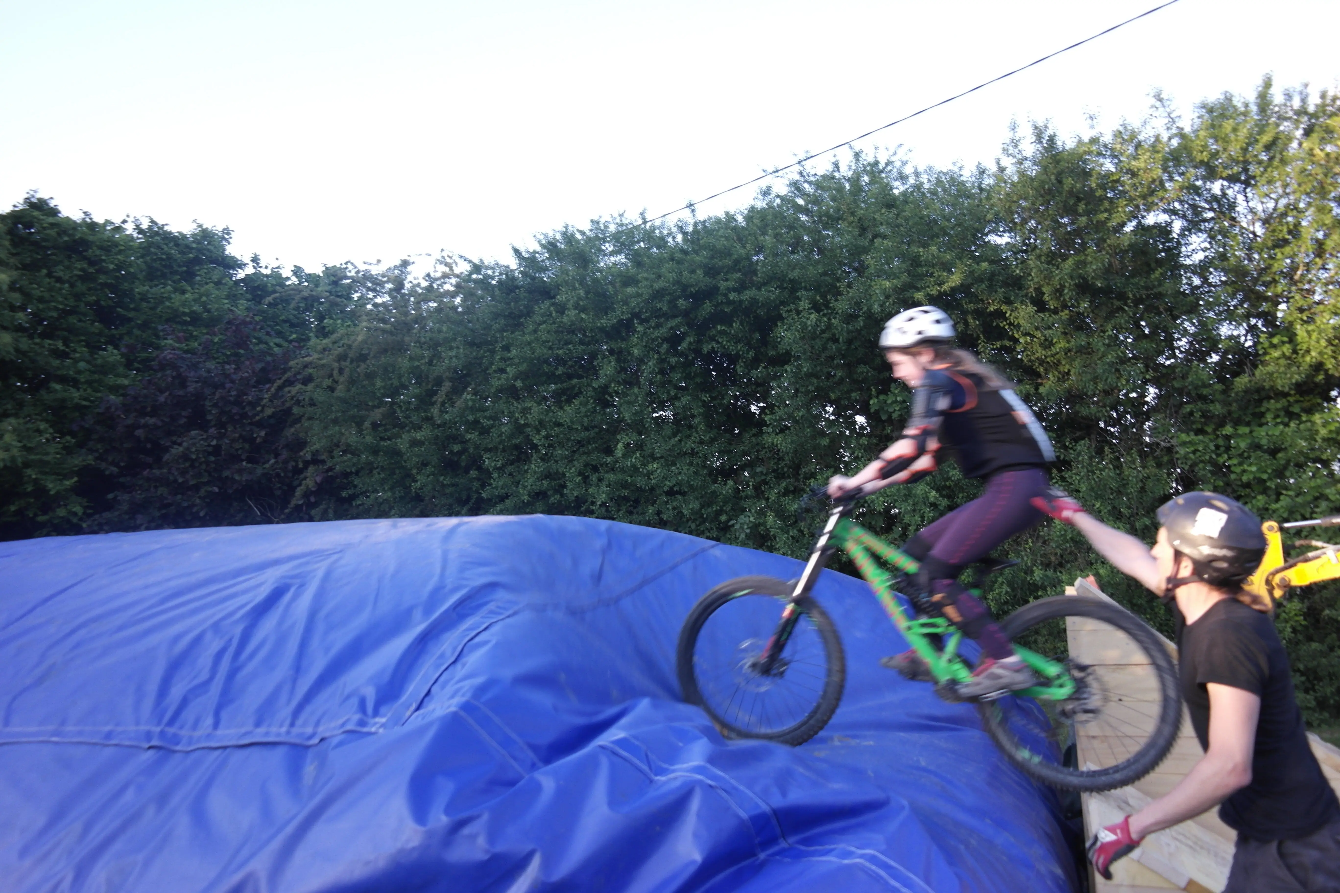 Colchón inflable para bicicleta de montaña, airbag para salto de