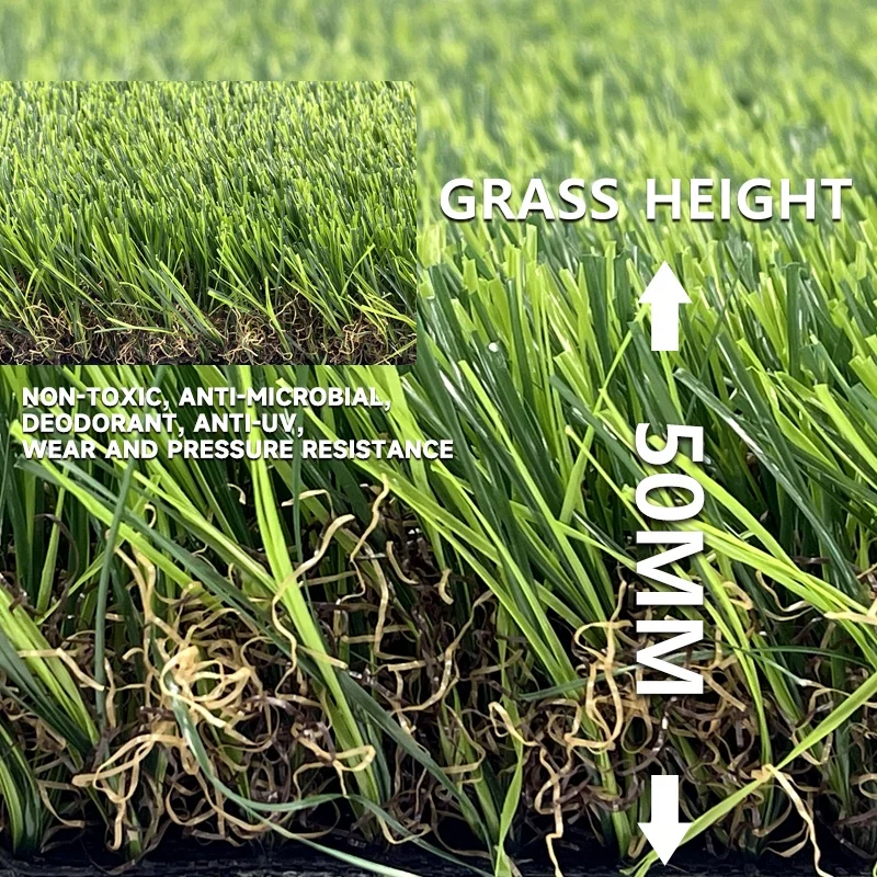 Artificial Grass Centerpiece Premium Artificial Turf Carpet Triple Backing Residential Realistic Luxury Artificial Grass