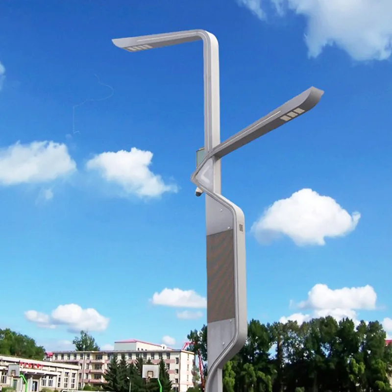 ستون چراغ خیابان هوشمند ال ای دی ضد آب IP65 با دوربین مدار بسته برای باغ، جاده، میدان و خیابان، منبع تغذیه AC برای شهرهای هوشمند