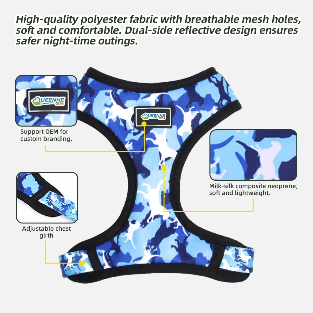 Wholesale Soft Dog Harness Adjustable Small Dog Harness and Leash Set - product detail 4