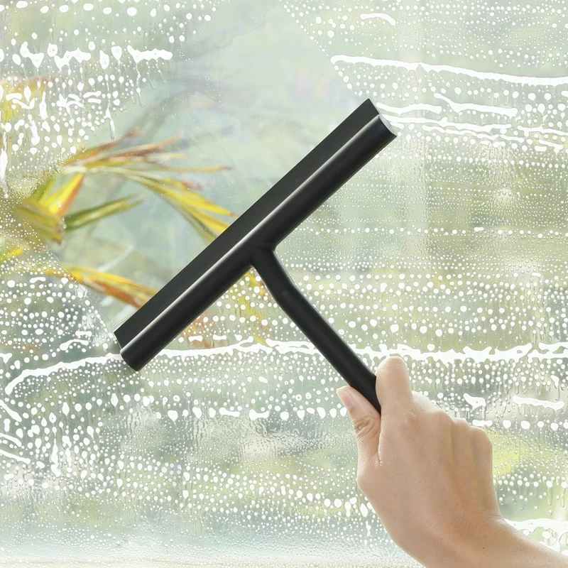 Shower Squeegee Glass Clean Scraper Washing Wiper Hanger Floor Window Cleaning Household Water Wall Hanging Mirror with Handle