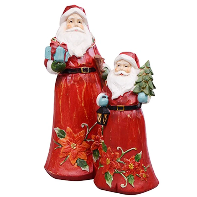 Fournitures personnalisées de décoration de Noël classique, figurine en résine du Père Noël à l’ancienne