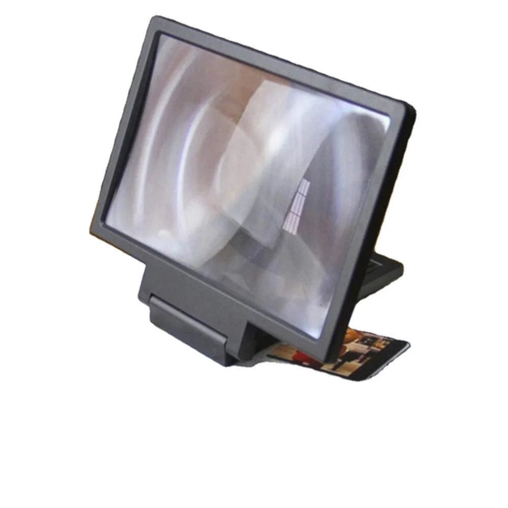 3D Mobile Phone Screen Magnifier, Cell Phone HD Magnifying Glass Mount  Movies Video Amplifier with Foldable Holder Stand