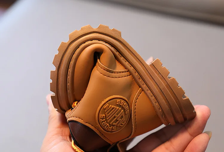 New Children's Short Boots Girls Boys Sports Shoes Warm Winter Kids Short Boots Artificial Leather Shoes