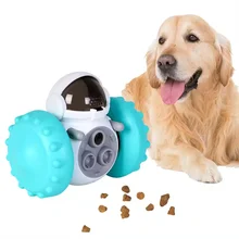 Dog Treat Puzzle Toys Interactive Treat Food Dispenser Robot Wheel Slow Feeder Toys for Smart Small Medium Dogs