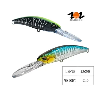 ZOZ New Design 12cm 24g Floating Minnow Fishing Lure Hard Bait Printed ABS Material for Mackerel and Bass – Minnow – view 2