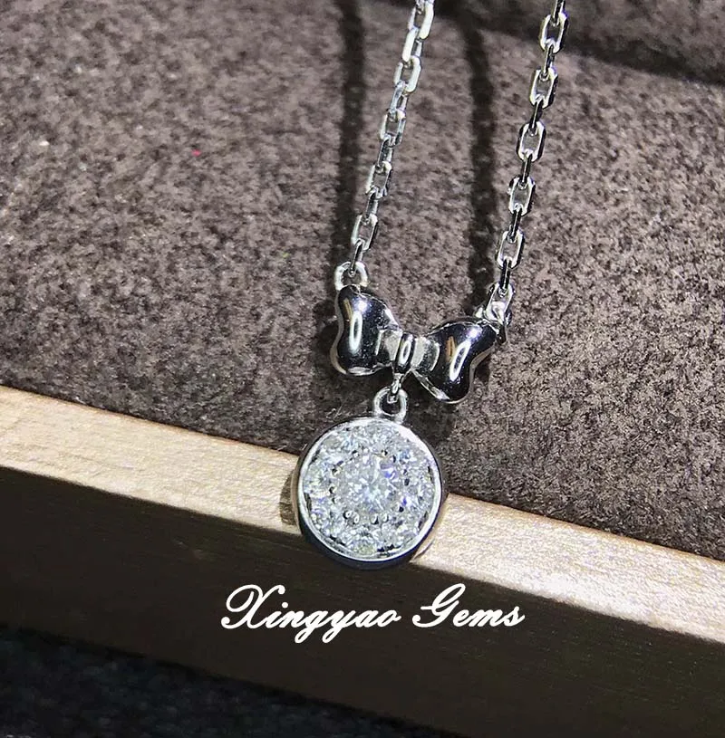 Hot Sale Butterfly 18k Gold Natural South Africa Diamond Pendant Necklace For Women 222069