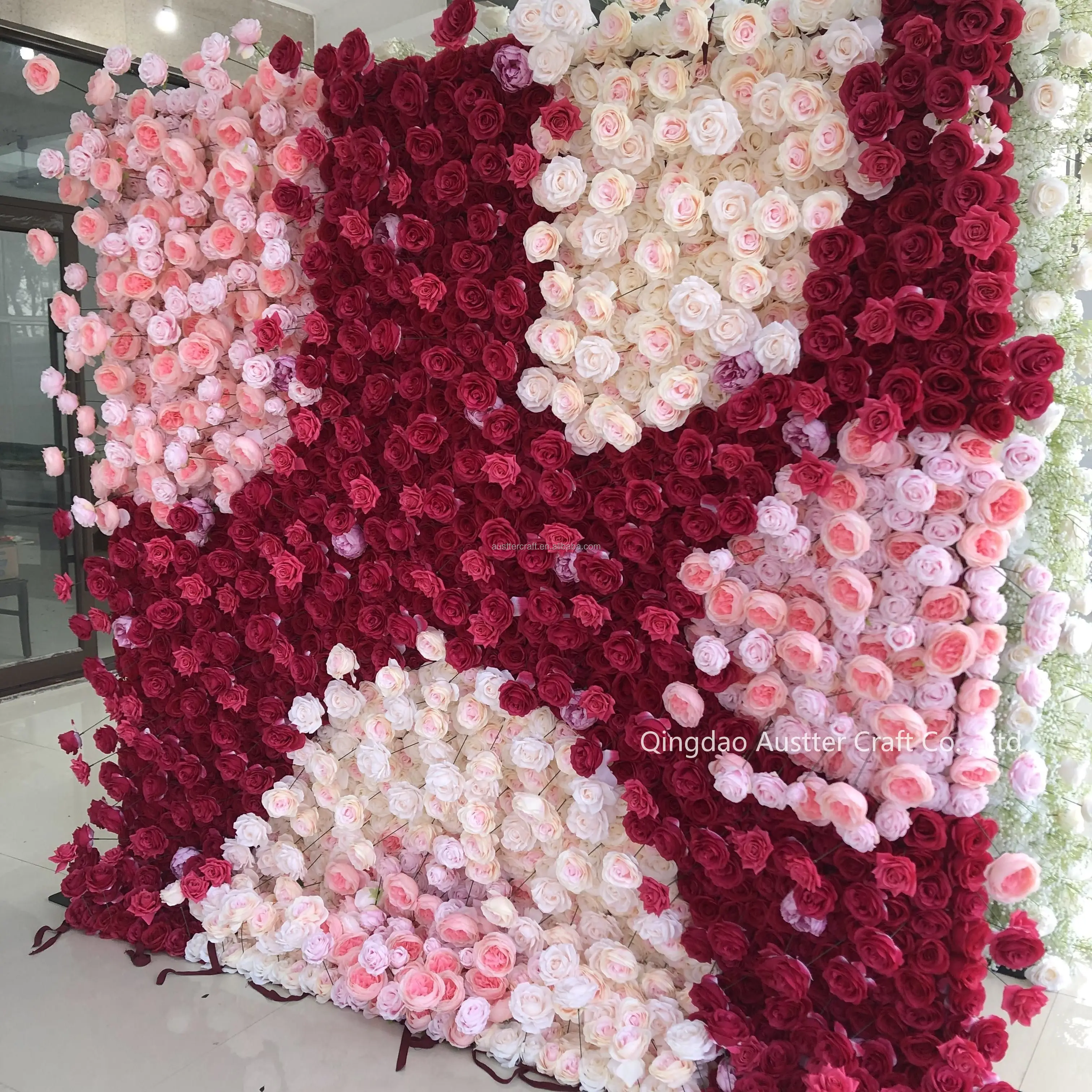 Custom Pink Floral Wall Backdrop Panel for Weddings - 3D Roll-Up Artificial  Silk Flower Decor for Events \u0026 Parties, image size:3024x3024