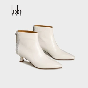 Luxury Women's Classic Fashion Ankle Boots Hand Woven Genuine Leather Pointed Toe Thin Heels Winter Shoes Height Increasing