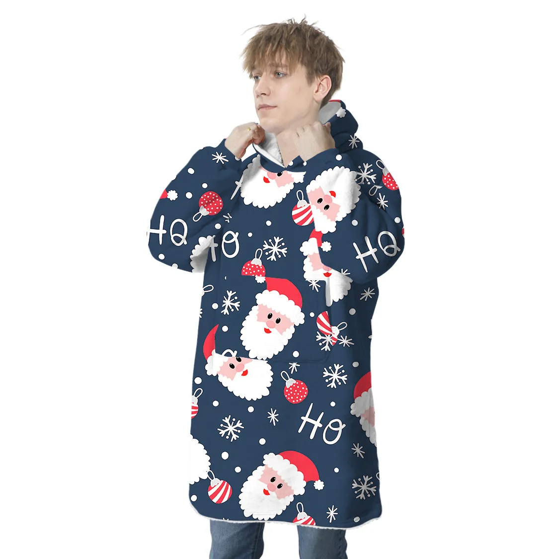 Wholesale Oversized Snuggie Hoodie Blanket Sherpa Sweatshirt Fleece