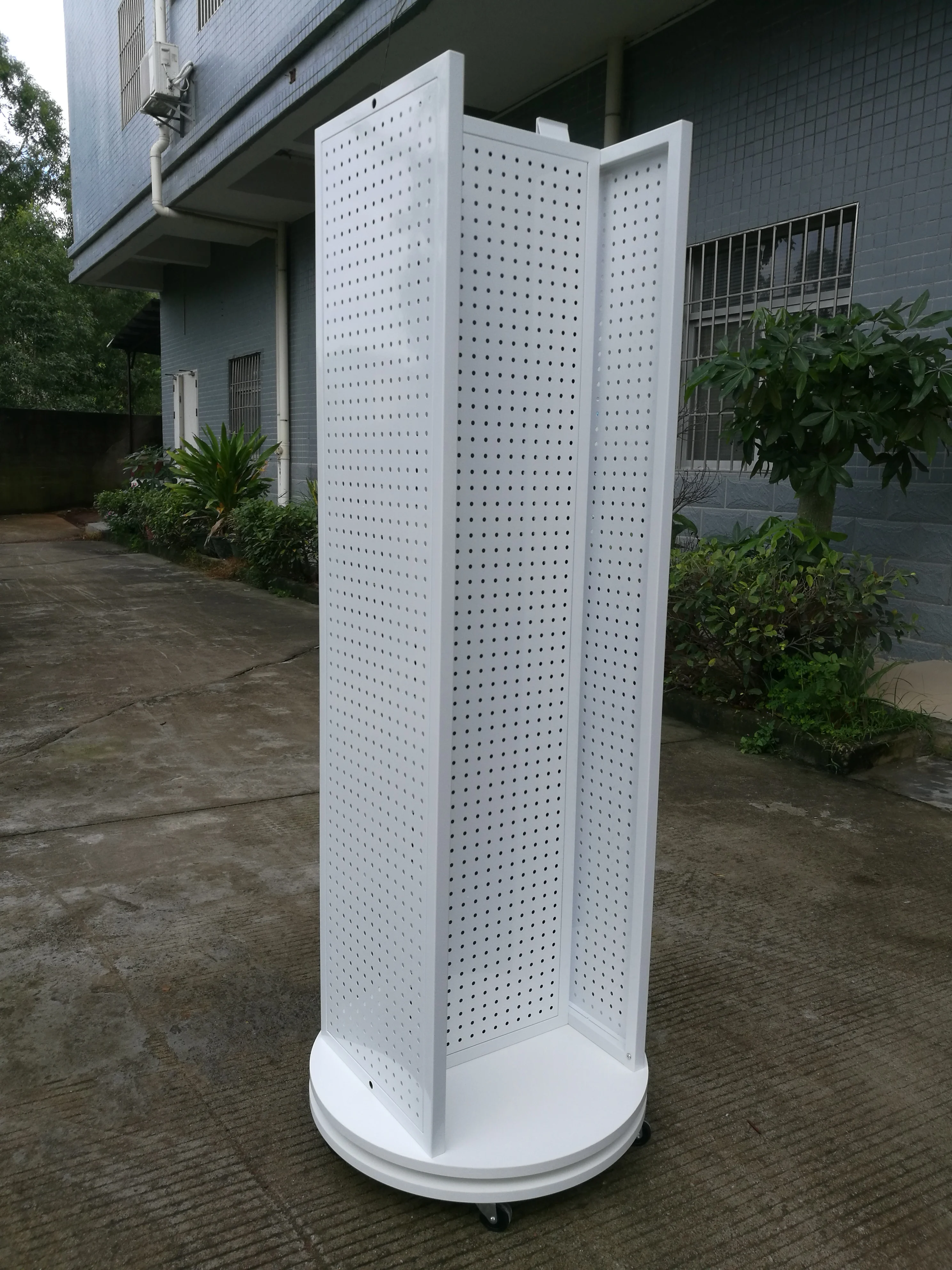 Hardware Shop Floor Standing Rotating  Pegboard Stand Hardware Product Display Rack Stand