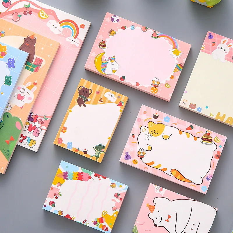 Cute Cartoon Memo Pad Animals Paper Sticky Notes Writing Pads School StationeRU 