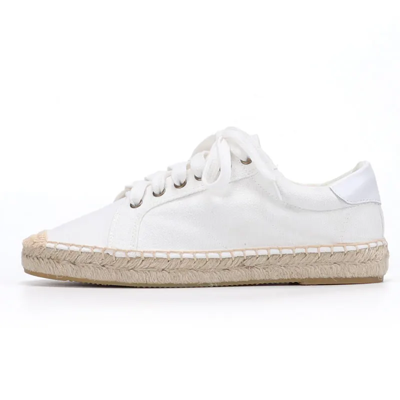 Блестящие белые кремовые женские холщовые Эспадрильи на плоской подошве