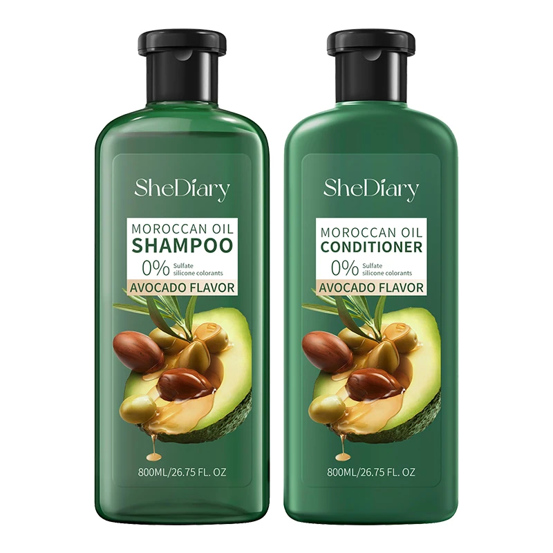 Champú de aceite de argán marroquí sin sulfato orgánico puro de marca privada Juego de champú y acondicionador para el cabello de Marruecos