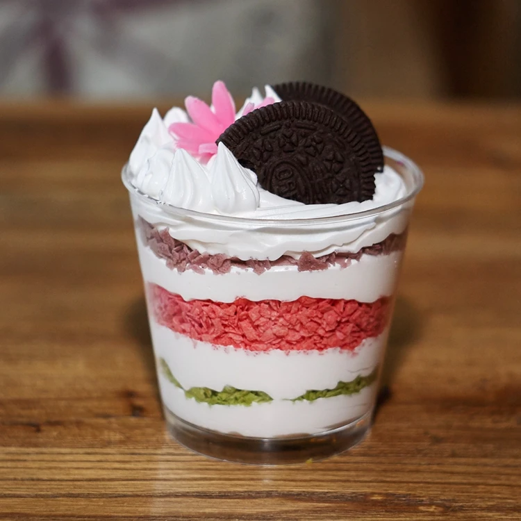 Disposable PS Mousse Container 170ml Christmas Printing Pudding Plastic Cup